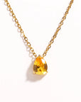 Crystal Teardrop Birthstone Necklace | Stainless Steel 15