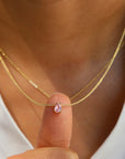 Crystal Teardrop Birthstone Necklace | Stainless Steel 2