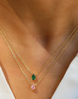 Crystal Teardrop Birthstone Necklace | Stainless Steel 3