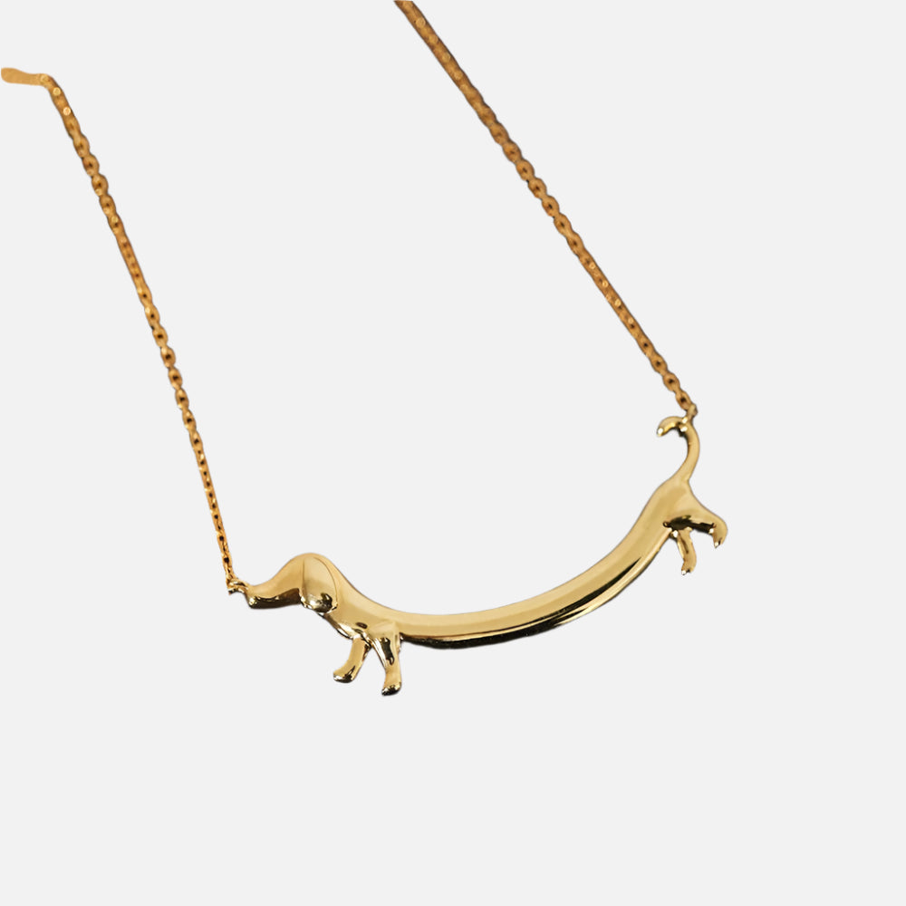 Dachshund Delight Necklace | Gold-Plated Jewelry | Elegant Dog Lover Accessory 0