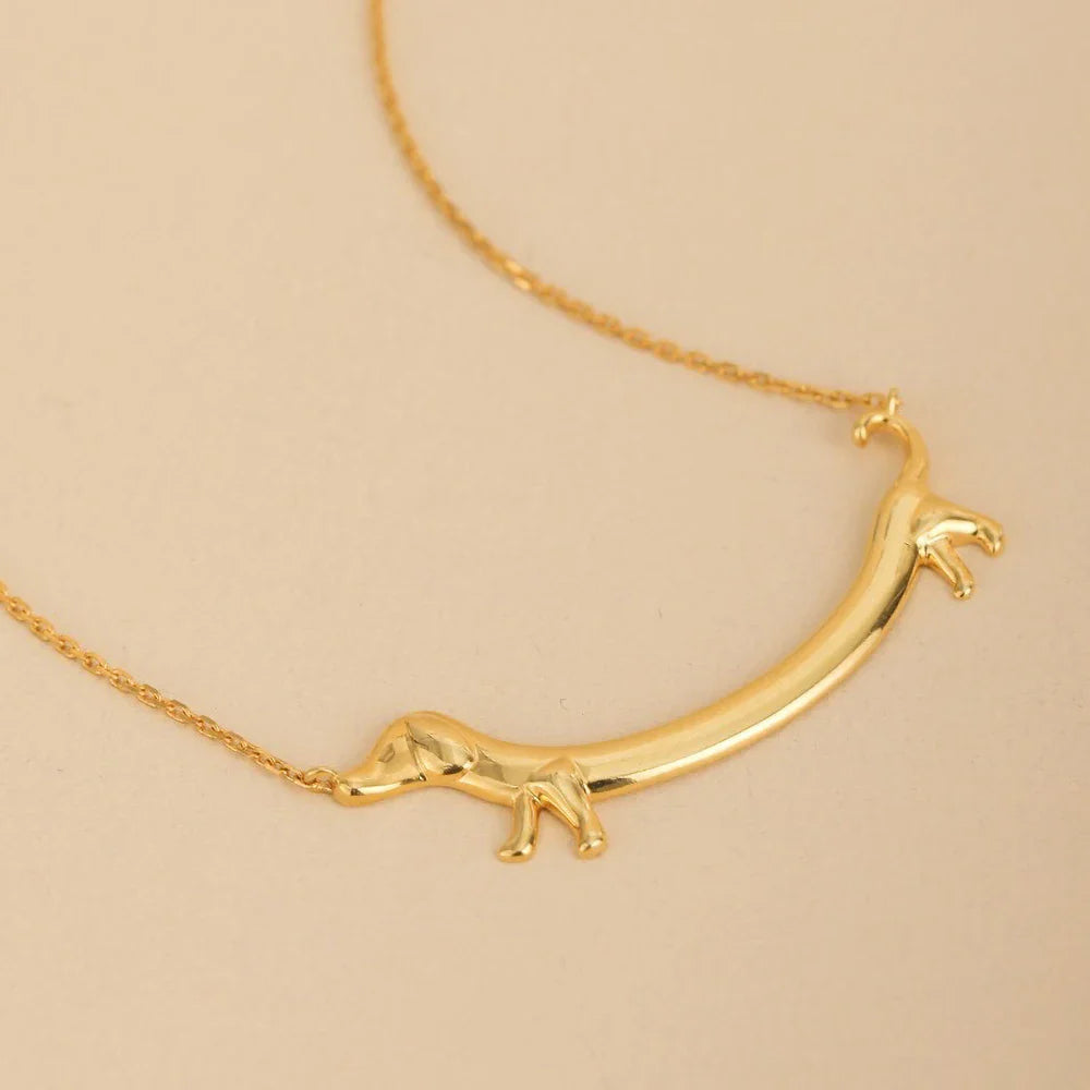 Dachshund Delight Necklace | Gold-Plated Jewelry | Elegant Dog Lover Accessory 4