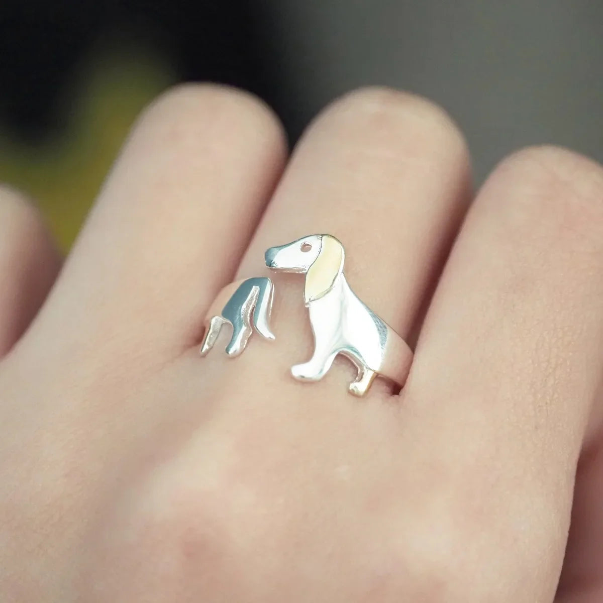 Dachshund Delight | Sterling Silver Ring | Adjustable Dog Lover Jewelry 5