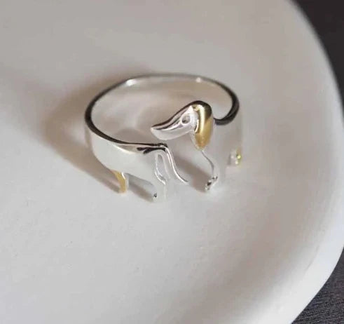 Dachshund Delight | Sterling Silver Ring | Adjustable Dog Lover Jewelry 6