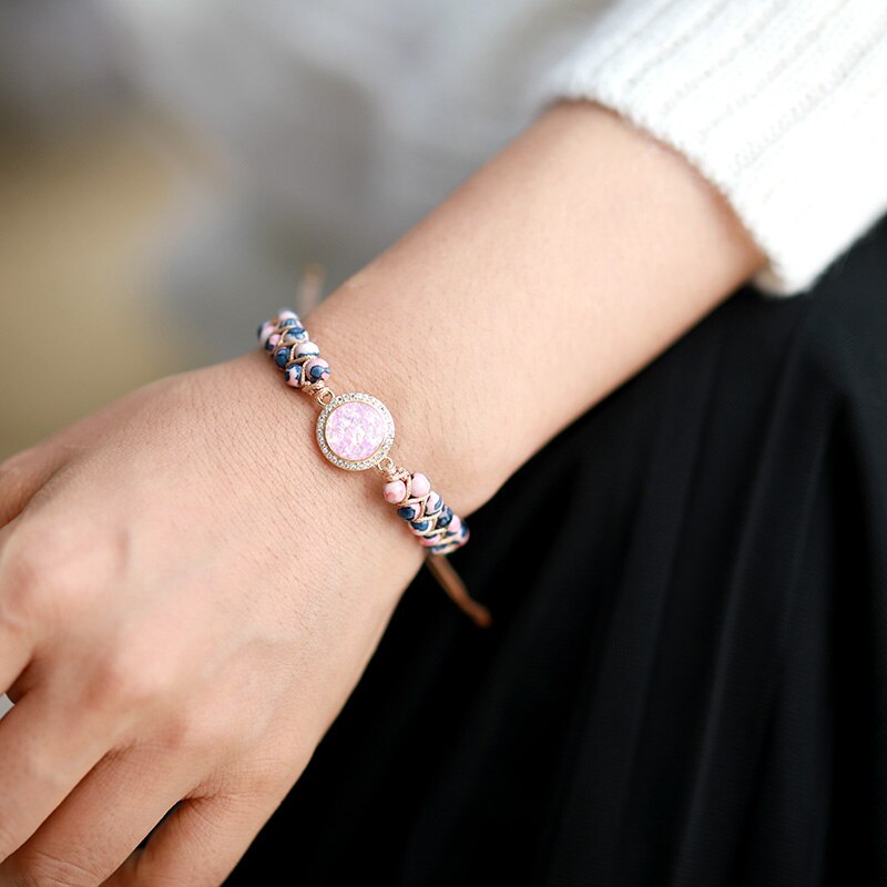 Dazzling Jasper & Opal Bracelet | Zinc Alloy 1