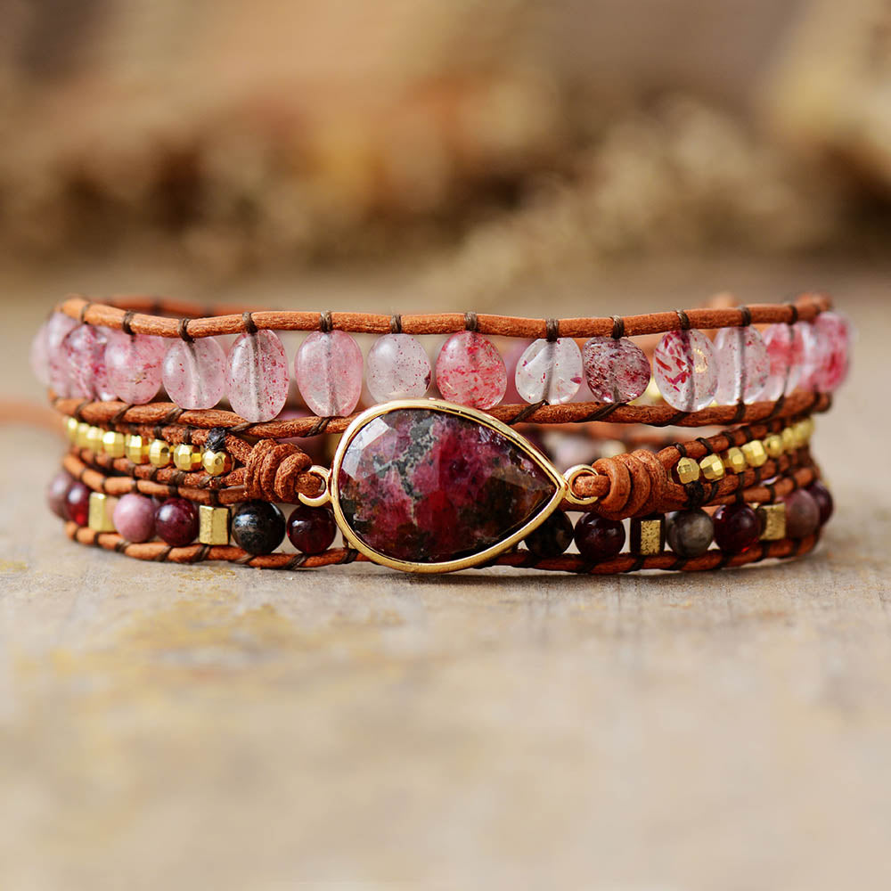 Dazzling Rhodonite Wrap Bracelet | Rhodonite 0