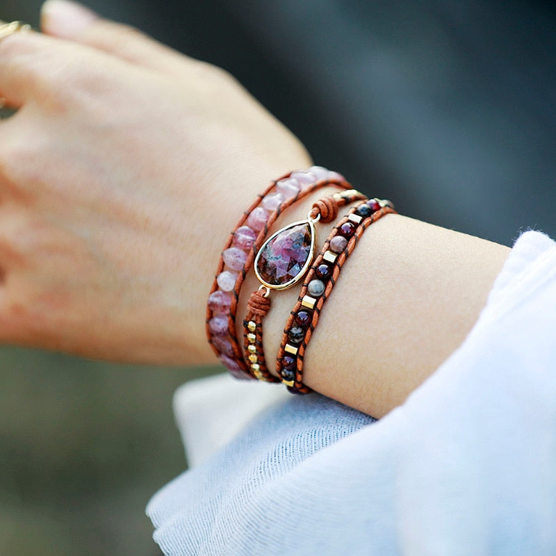 Dazzling Rhodonite Wrap Bracelet | Rhodonite 1