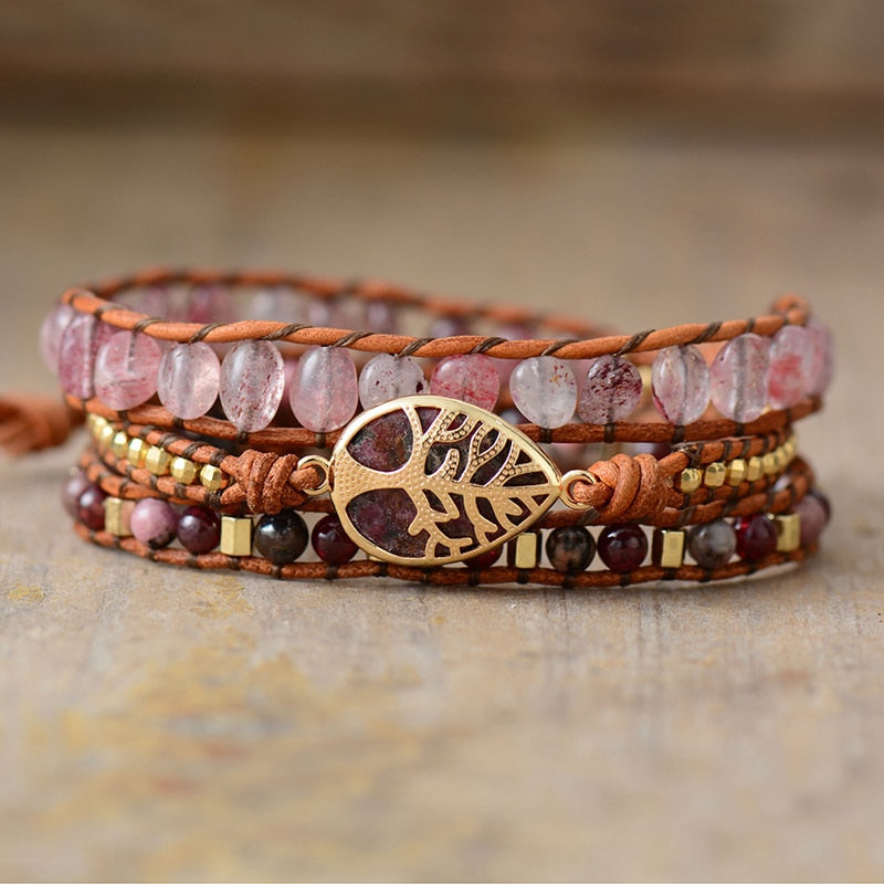 Dazzling Rhodonite Wrap Bracelet | Rhodonite 3