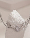 Deer Antler Necklace with Heart Charm | Premium Alloy 1