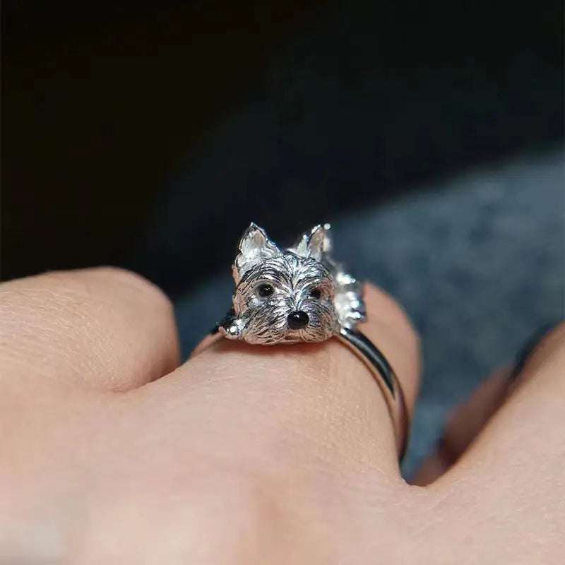 Dog Lover's Adjustable Ring | Retro-Style Jewelry | Unique Pet Accessory 1