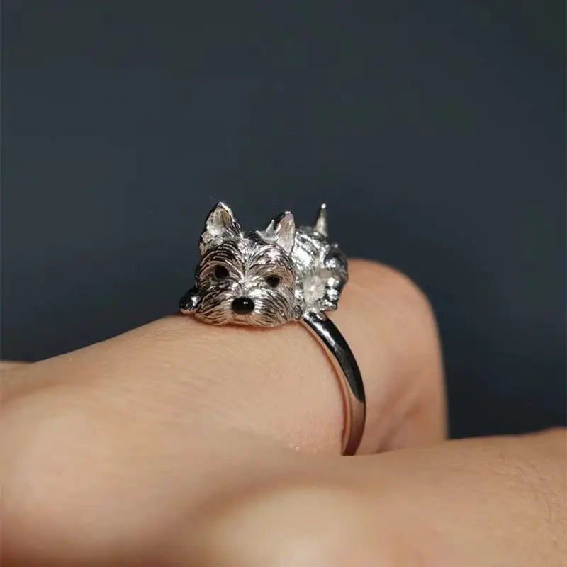 Dog Lover's Adjustable Ring | Retro-Style Jewelry | Unique Pet Accessory 2