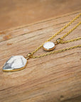 Double Pendant Agate Necklace | Stainless Steel 1