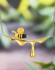 Dripping Honey Bee Necklace | Sterling Silver 0