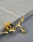 Dripping Honey Bee Necklace | Sterling Silver 3