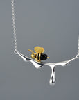Dripping Honey Bee Necklace | Sterling Silver 7