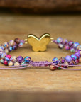 Druzy Purple Opal Butterfly Bracelet | Zinc Alloy 2