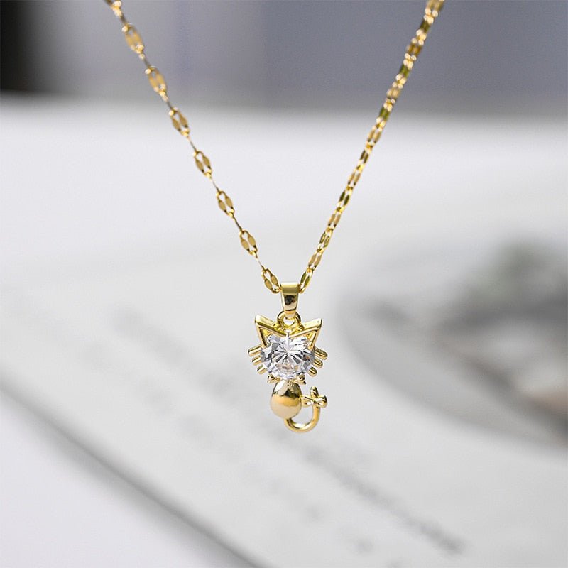 Elegant Cat Necklace | Gold-Plated 3