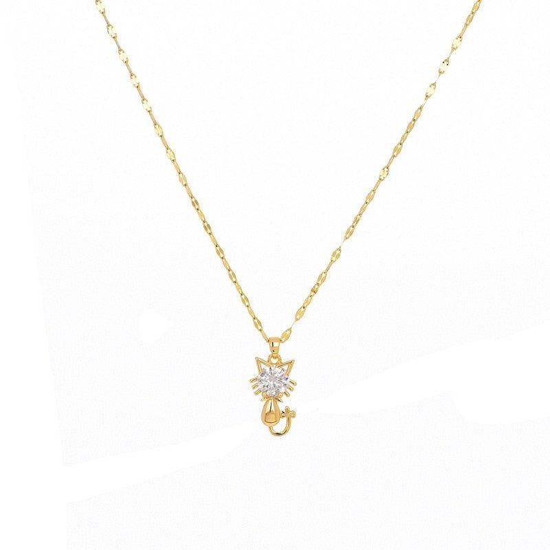 Elegant Cat Necklace | Gold-Plated 4