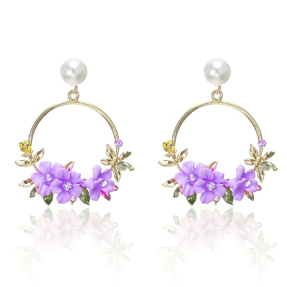 Elegant Gold Flower and Pearl Earrings | Gold 0