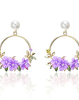 Elegant Gold Flower and Pearl Earrings | Gold 0
