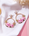 Elegant Gold Flower and Pearl Earrings | Gold 1