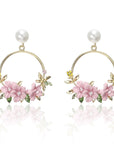 Elegant Gold Flower and Pearl Earrings | Gold 5