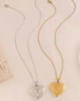 Elegant Gold Heart Photo Locket Necklace | Gold 2