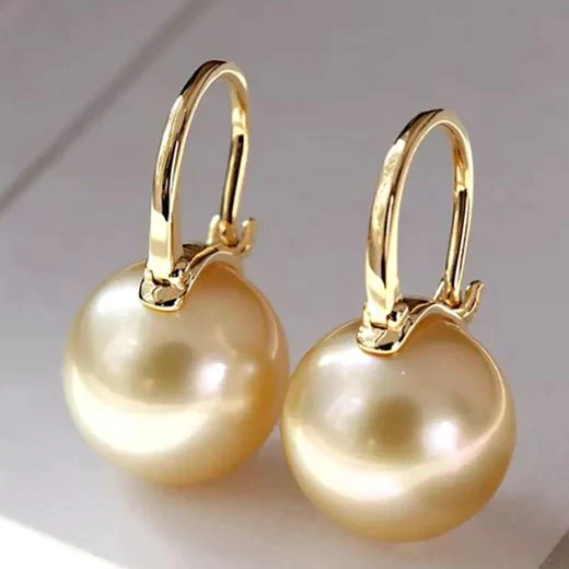 Elegant Golden Pearl Earrings | Gold 0