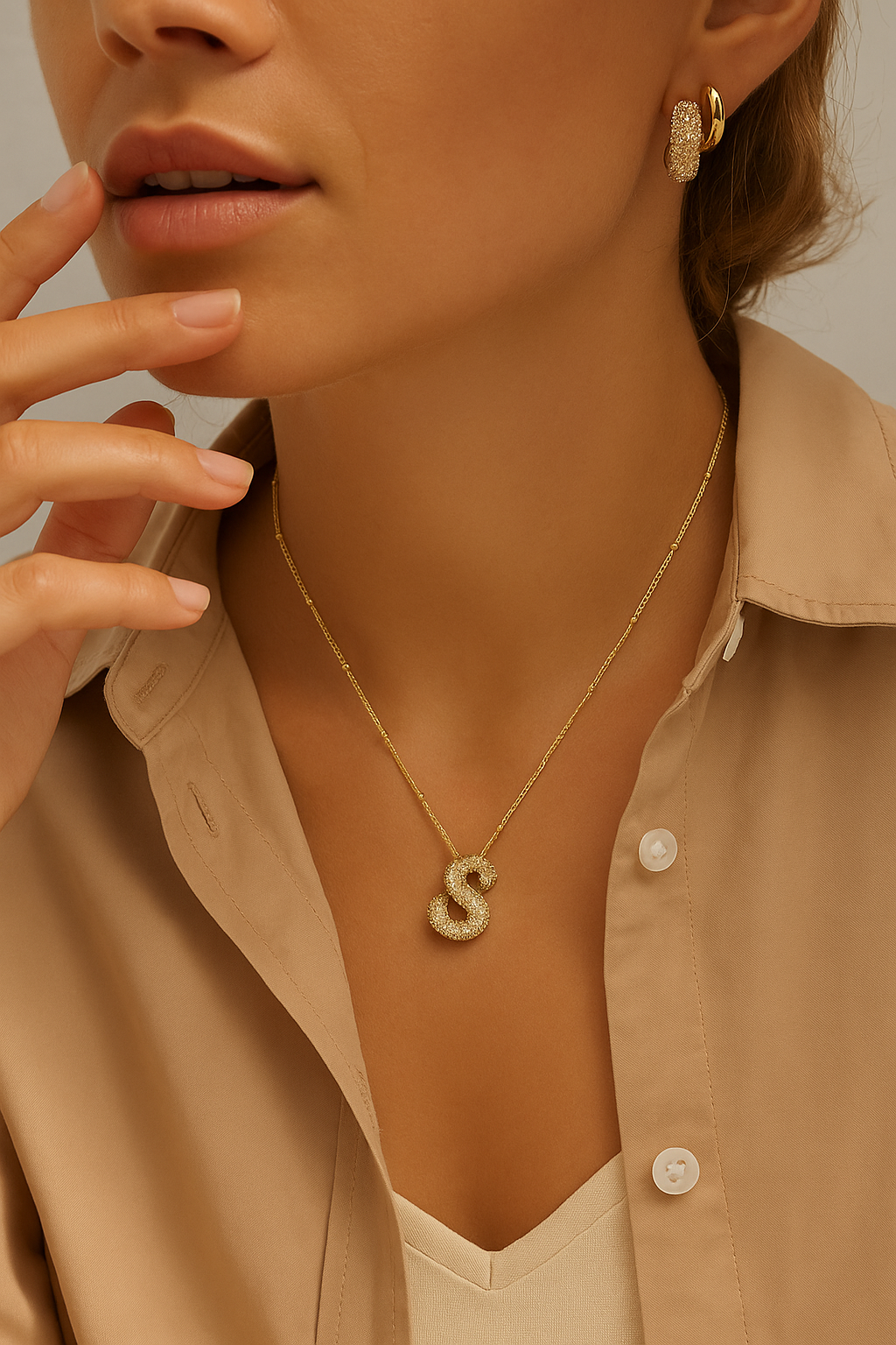Elegant Initial Necklace | Gold 1