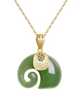 Elegant Jade Elephant Pendant Necklace | 18K Gold Plated Chain | Symbol of Strength and Wisdom 6