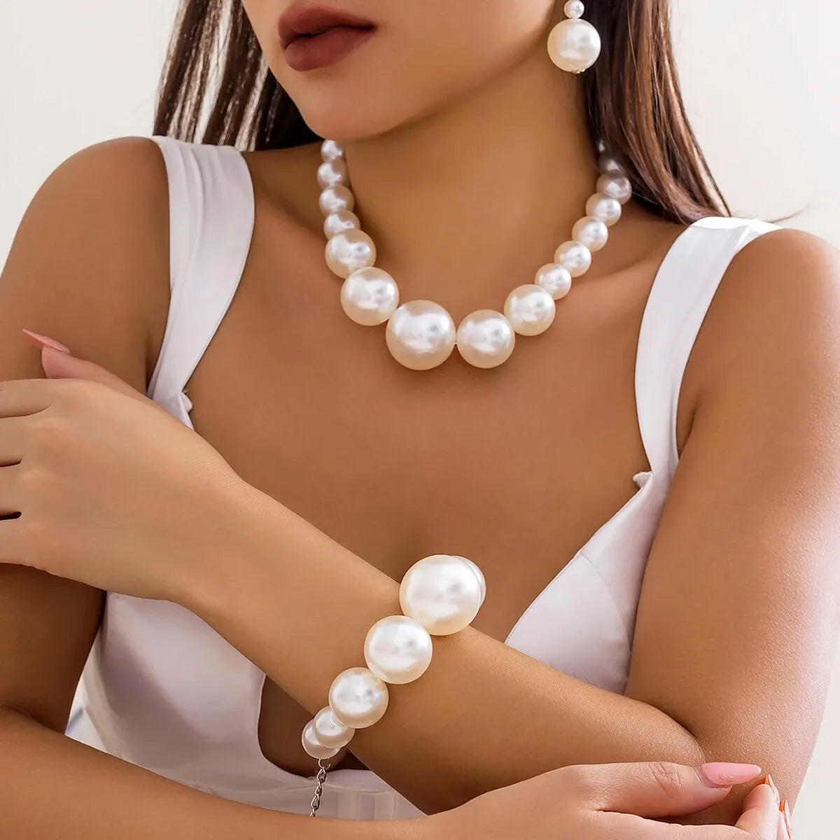 Elegant Pearl Necklace and Bracelet Set | Freshwater Pearls 2