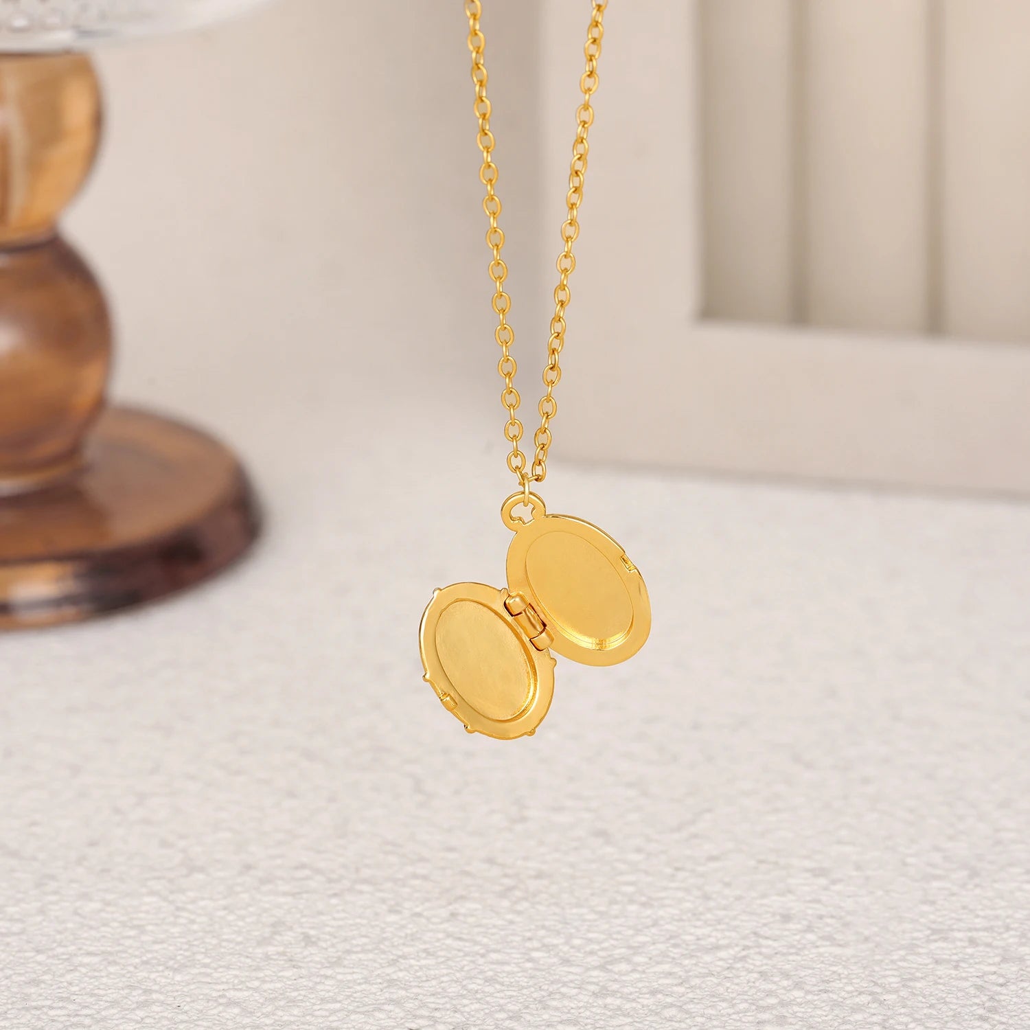 Elegant Zircon Oval Locket Necklace | Sterling Silver 4