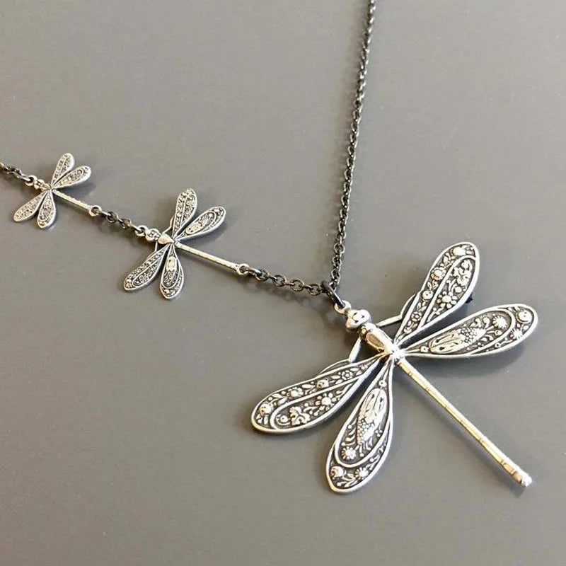 Elysian Dragonfly Necklace | Symbol of Change | Vintage Charm | Elegant Design 0