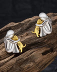 Embrace Love | Two-Tone Hug Earrings | Heartwarming Design | Perfect Gift for Pet Lovers 2