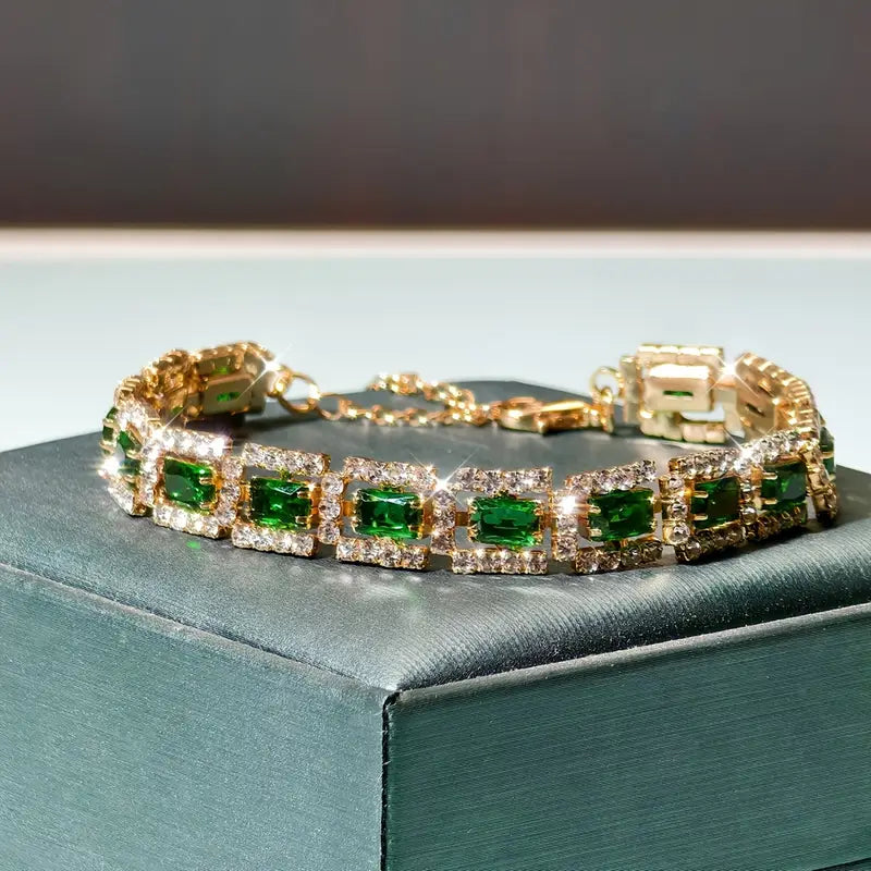 Emerald Green Statement Bracelet | Gold 0