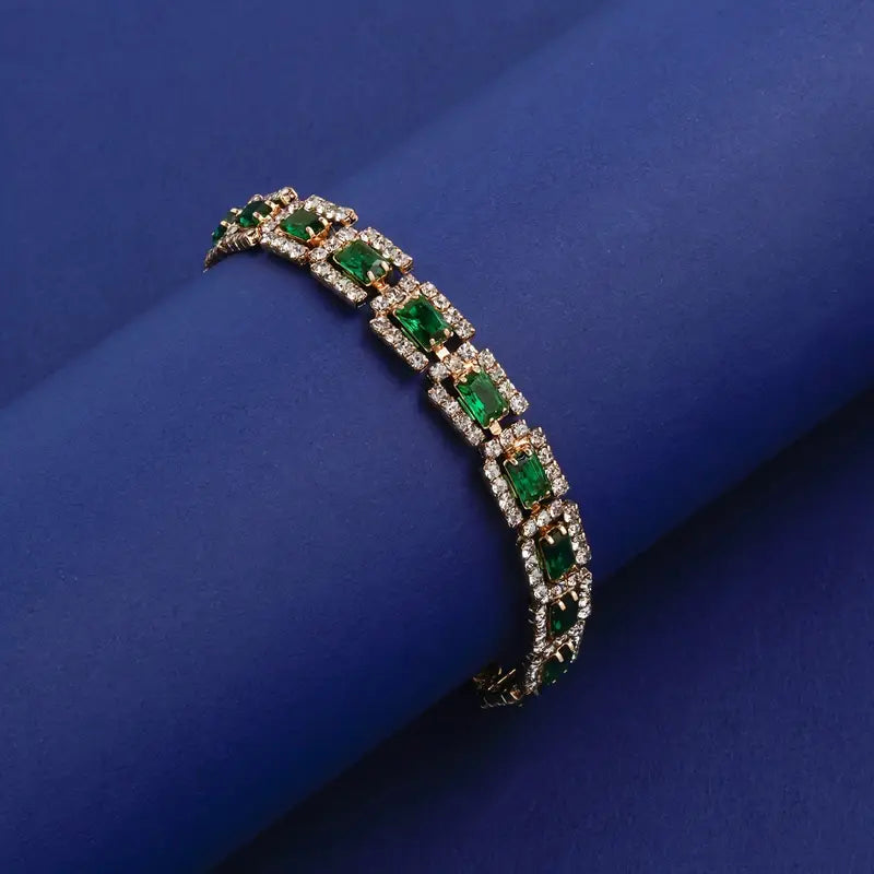 Emerald Green Statement Bracelet | Gold 3