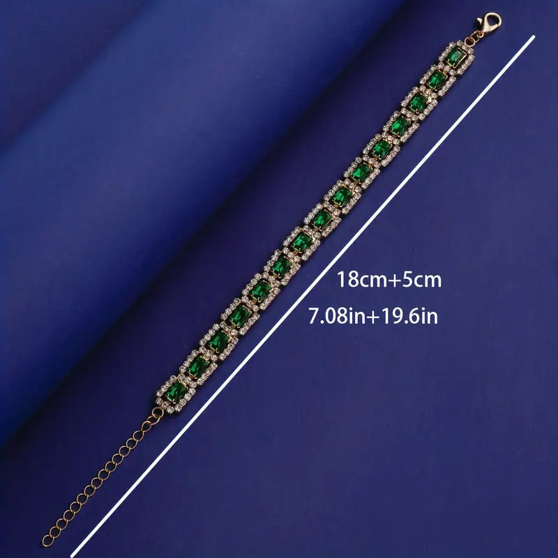 Emerald Green Statement Bracelet | Gold 4