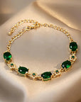 Enchanted Garden Bracelet | Gold-Toned Alloy with Green Crystals 0