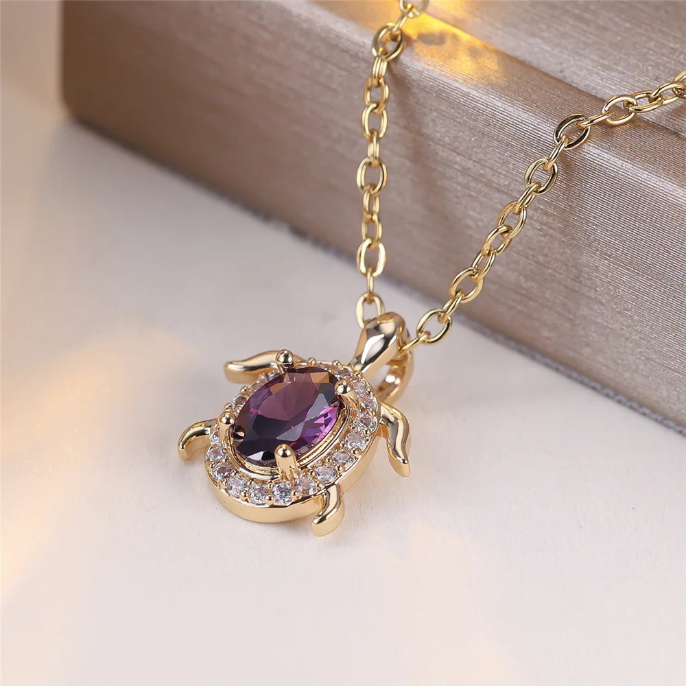 Enchanted Turtle Pendant Necklace | Gold 2