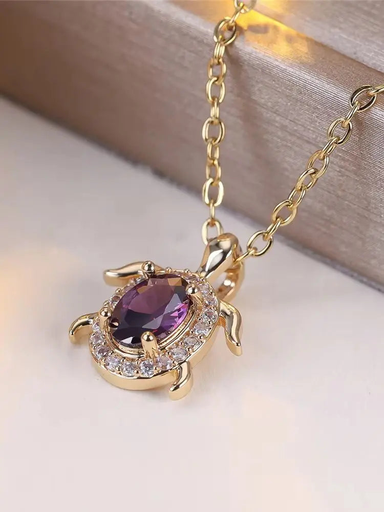 Enchanted Turtle Pendant Necklace | Gold 3
