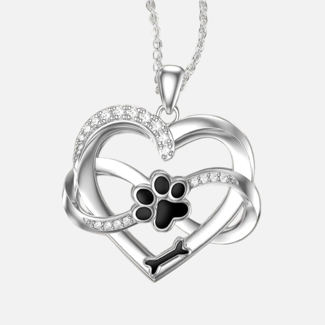 Eternal Love Necklace | Infinity Heart Paw Jewelry | 925 Sterling Silver Pendant 3