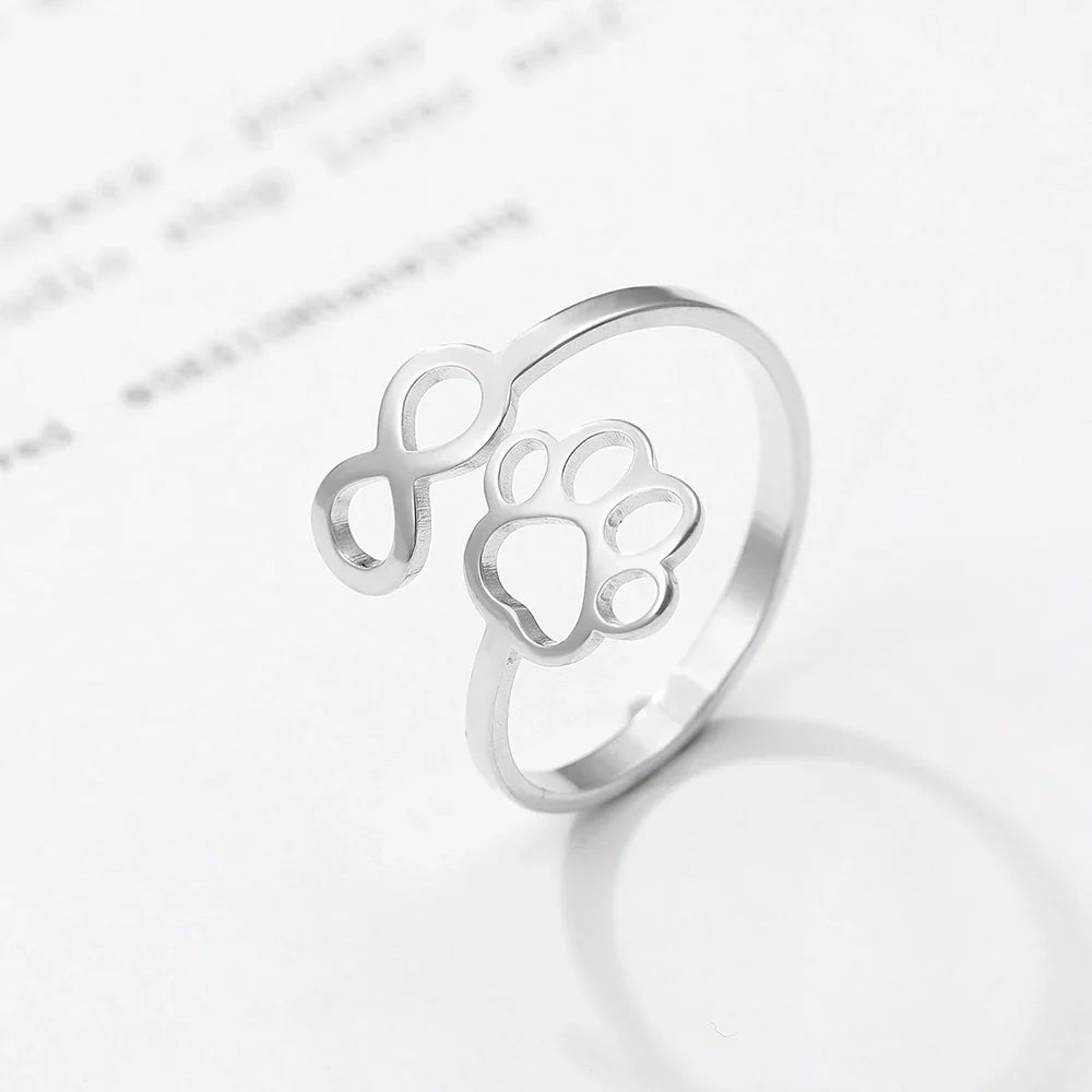 Eternal Paw | Adjustable Infinity Ring | Stainless Steel Pet Tribute | Heartfelt Keepsake 2