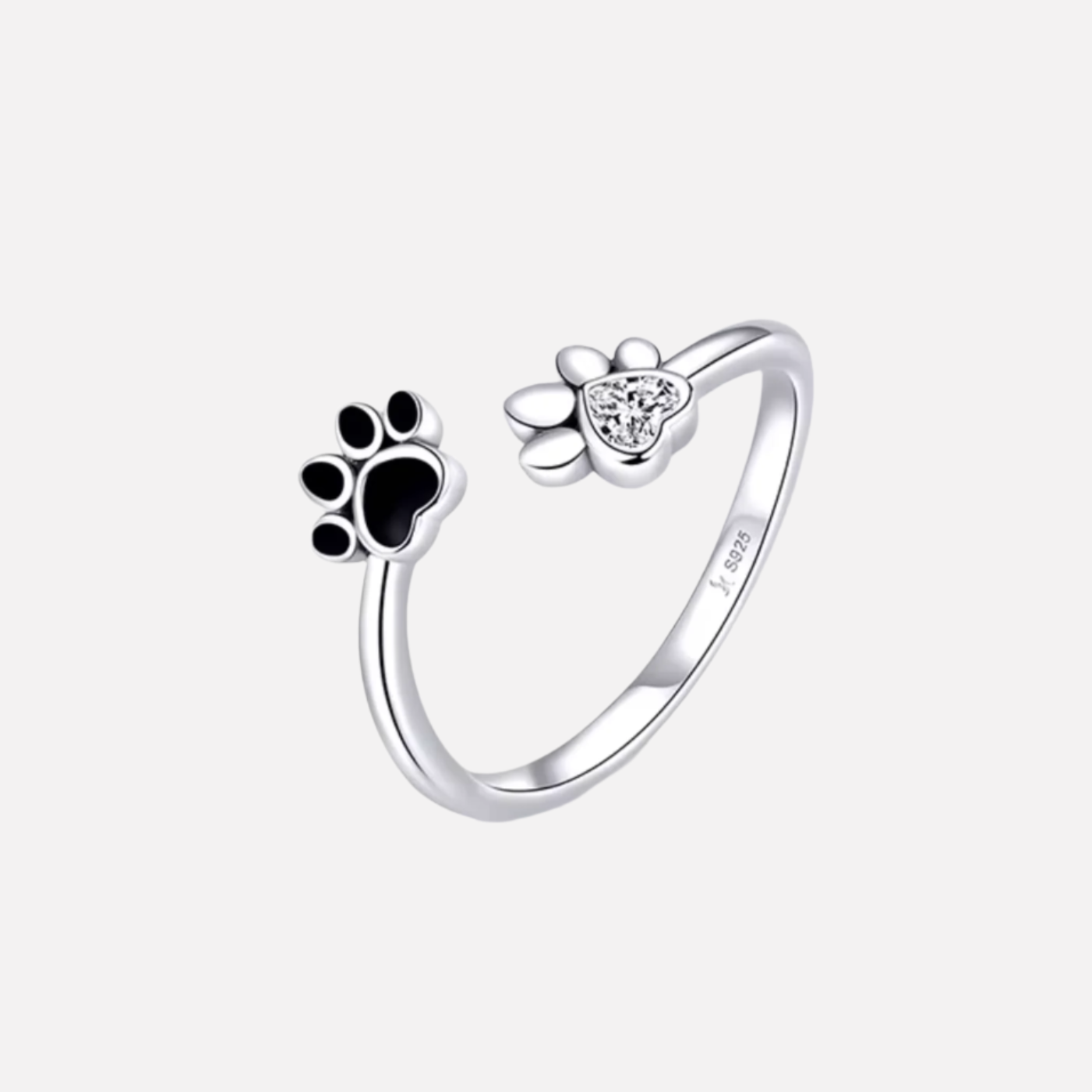 Eternal Paw | Sterling Silver Ring | Adjustable Paw Print Jewelry | Pet Lover Gift 0