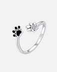 Eternal Paw | Sterling Silver Ring | Adjustable Paw Print Jewelry | Pet Lover Gift 0
