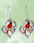 Evelyn's Cardinal Memorial Earrings | Heart Drop Design | Meaningful Jewelry | Symbol of Remembrance 0