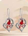 Evelyn's Cardinal Memorial Earrings | Heart Drop Design | Meaningful Jewelry | Symbol of Remembrance 1
