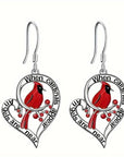 Evelyn's Cardinal Memorial Earrings | Heart Drop Design | Meaningful Jewelry | Symbol of Remembrance 2