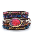 Fire Imperial Jasper Wrap Bracelet | Natural Stones 4