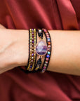 Fluorite Protection Bracelet | Genuine Leather 1