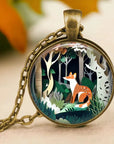 Forest Spirit Animal Glass Pendant Necklace | Glass 1