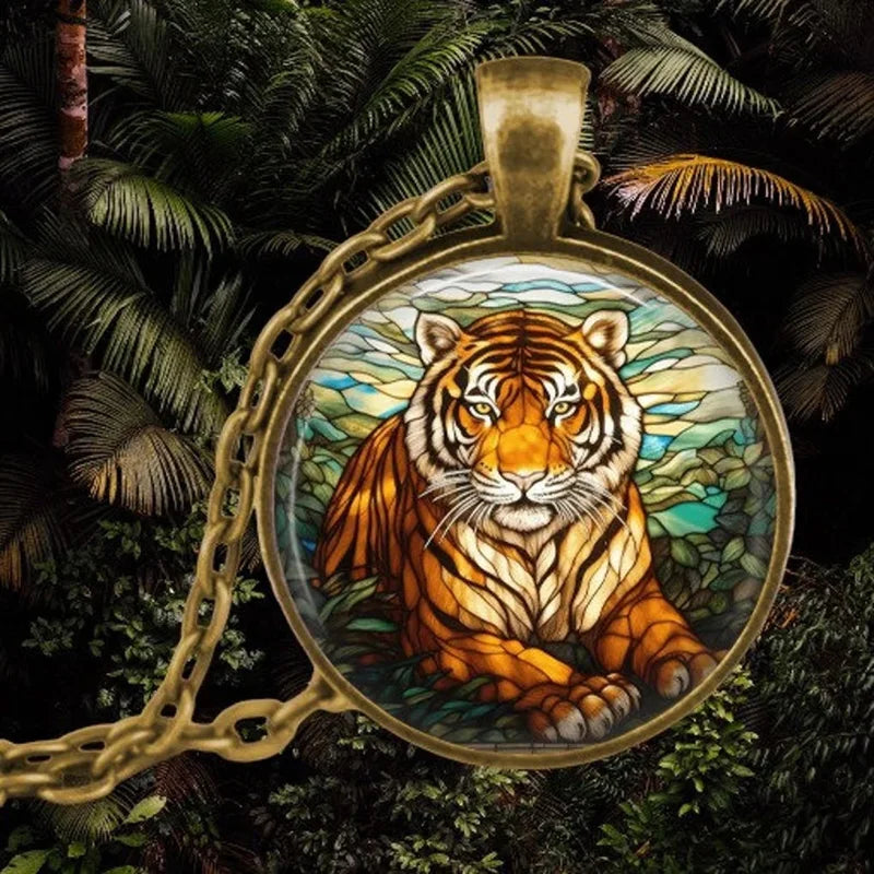 Forest Spirit Animal Glass Pendant Necklace | Glass 6